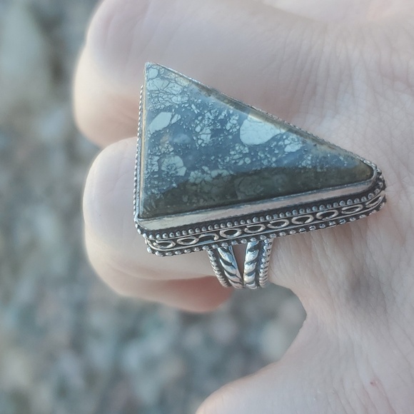 New Pyrite Agate 925 Silver Ring. - Picture 13 of 16